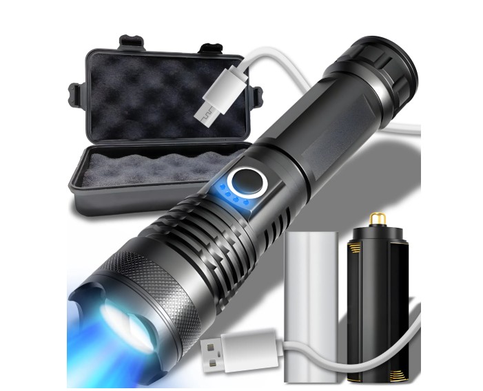 Ladattava LED-taskulamppu Zoom – 500 lm, 330 m, USB-lataus ja IPX5