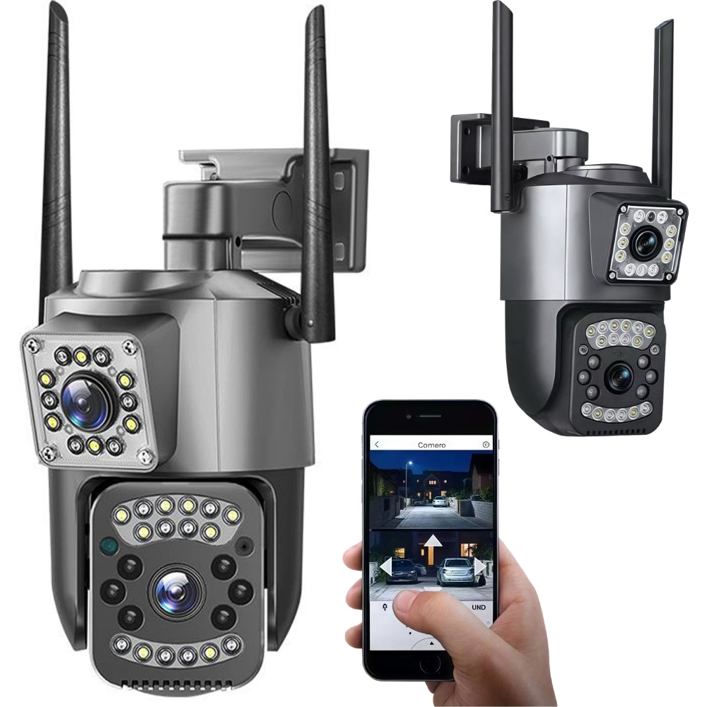 6MP WiFi ulkovalvonta-kamera PTZ – kaksilinssinen, IP66, yökuvaus ja liiketunnistus