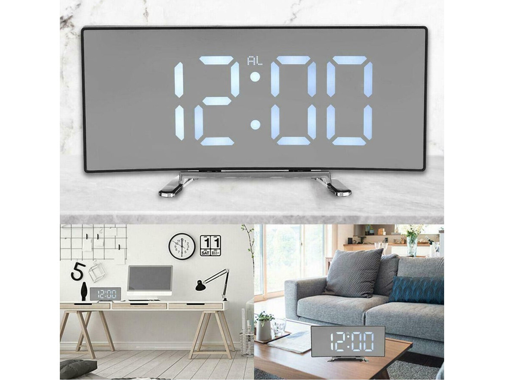 Digitaalinen herätyskello LED-lämpömittarilla ja peilinäytöllä - Image 3