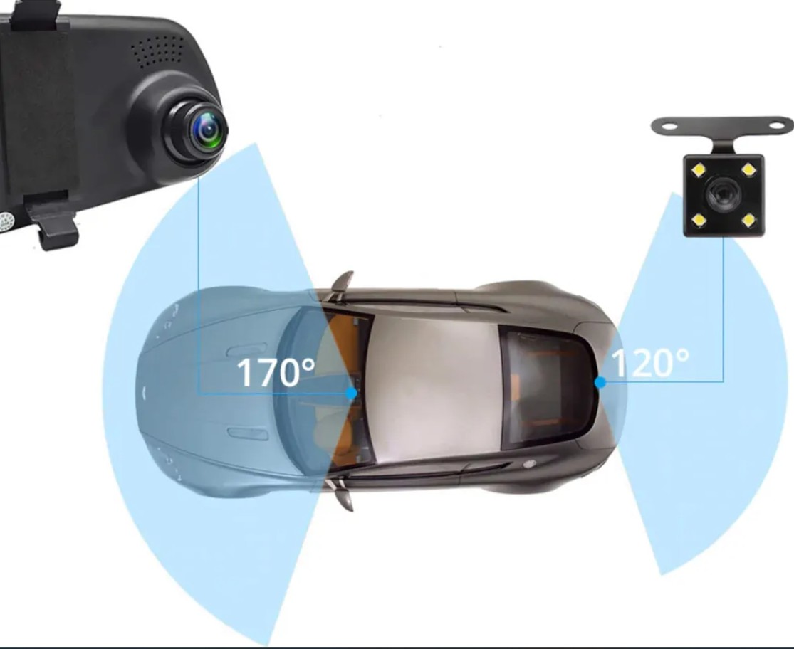 Full HD 170° autokamera taustapeiliin peruutuskamera-toiminnolla - Image 3