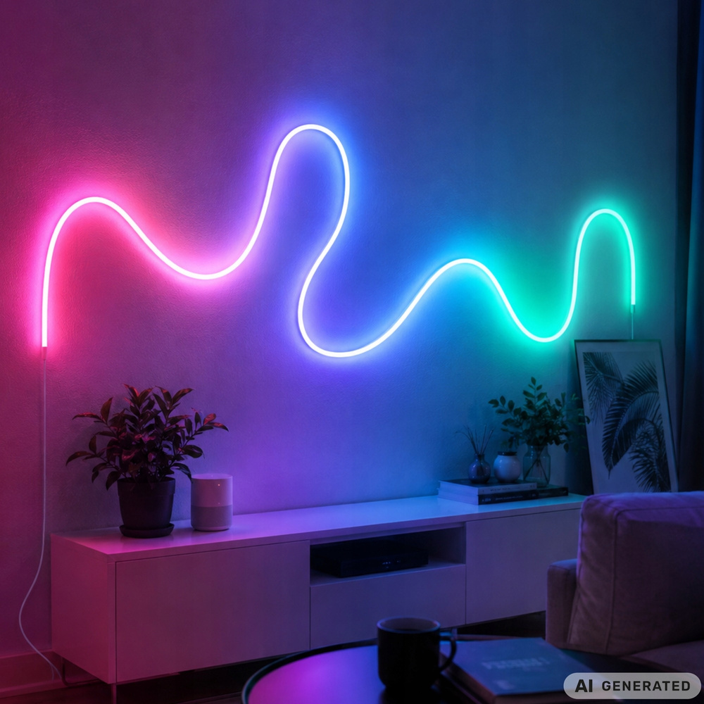 5 m RGB Neon LED -valonauha – Bluetooth, sovellus ja kaukosäädin, USB - Image 3