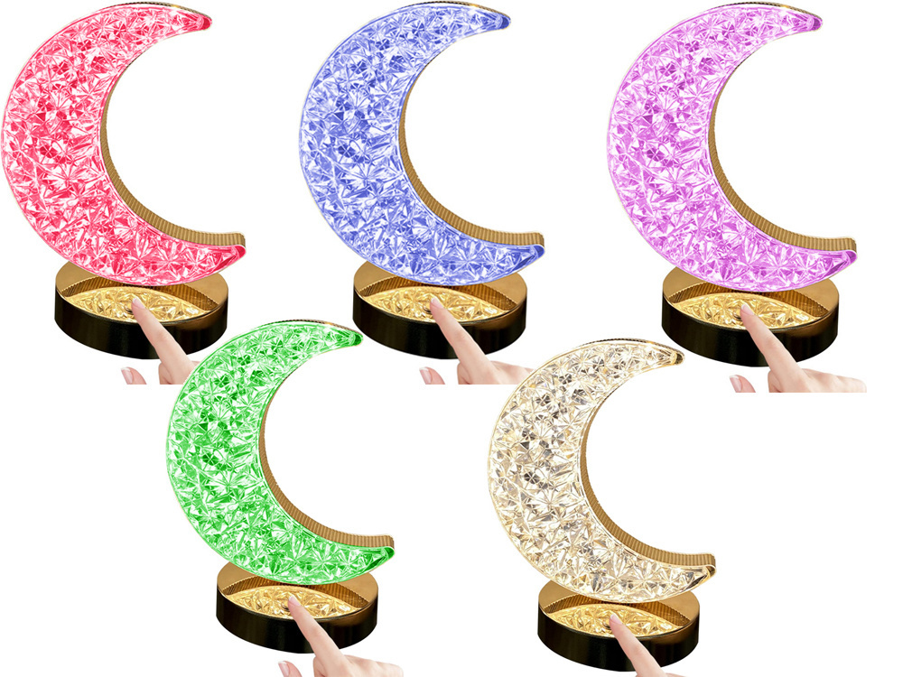 RGB Kuu-yövalo – kristalliefekti, USB-C-lataus, kosketusohjaus - Image 4