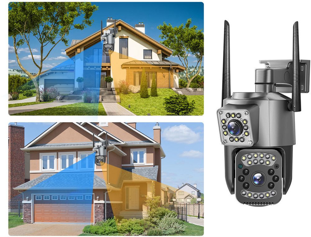 6MP WiFi ulkovalvonta-kamera PTZ – kaksilinssinen, IP66, yökuvaus ja liiketunnistus - Image 4