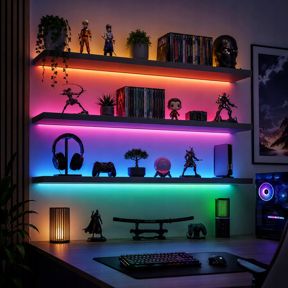 5 m RGB IC LED -valonauha Bluetooth-ohjauksella – USB, sovellus ja kaukosäädin - Image 5