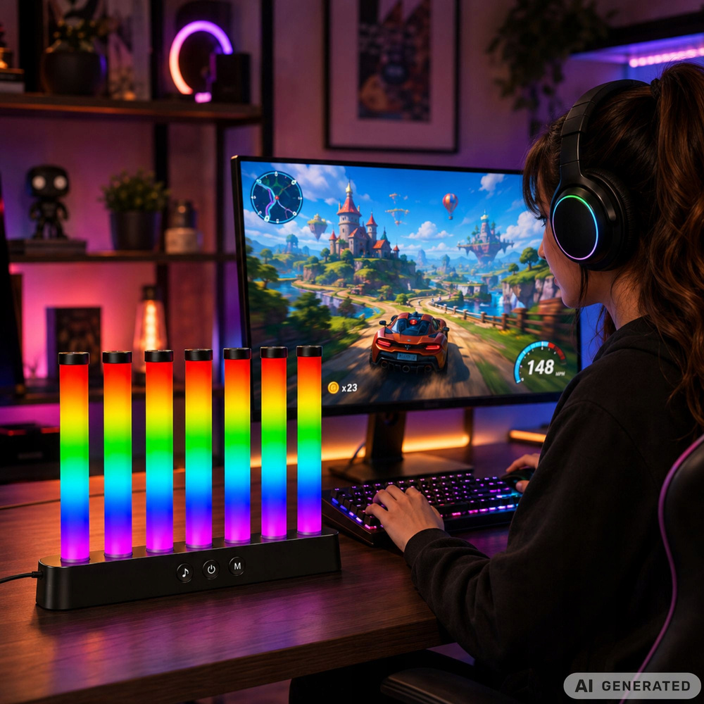 RGB LED -koristevalaisin 7 pylvästä – musiikkiin reagoiva, sovellus ja kaukosäädin - Image 5