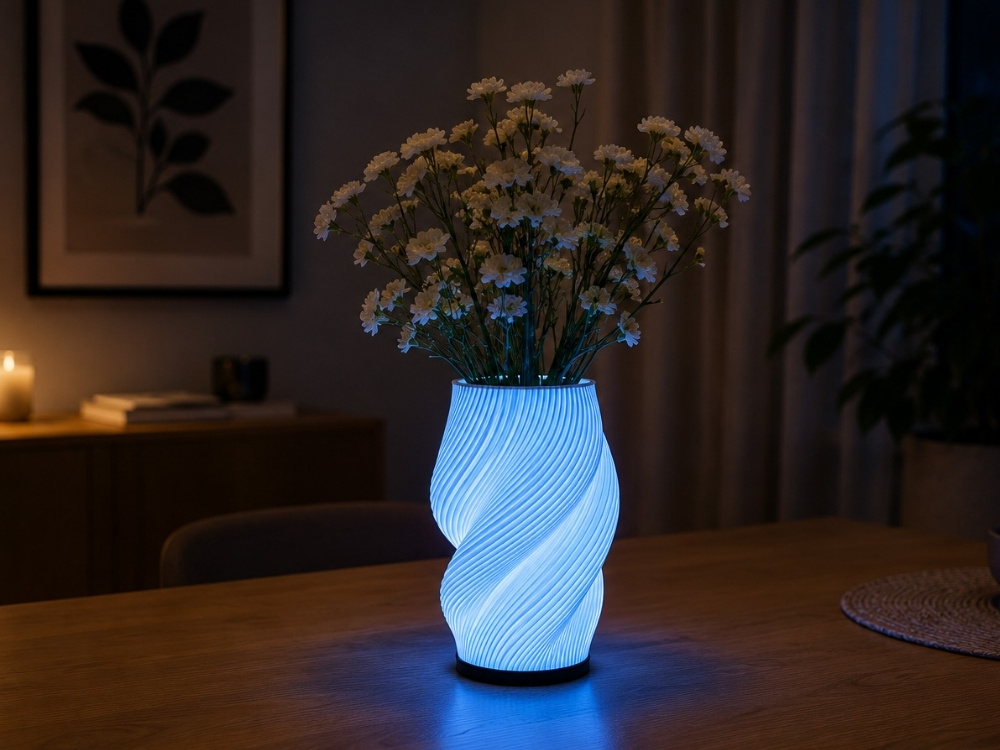 2-in-1 RGB LED -pöytävalaisin ja maljakko – kaukosäädin - Image 5