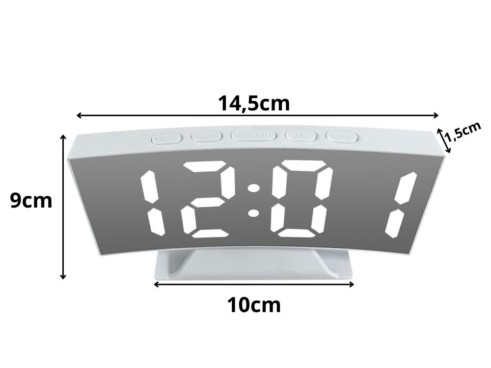 Digitaalinen LED-herätyskello lämpömittarilla ja peilinäytöllä - Image 5