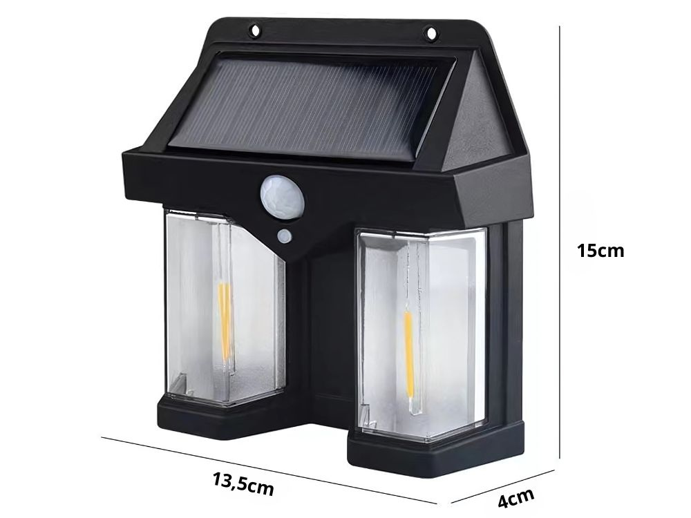 Aurinkokennolla toimiva LED-ulkovalaisin – 1200 lm, liike- sekä hämärätunnistin - Image 5
