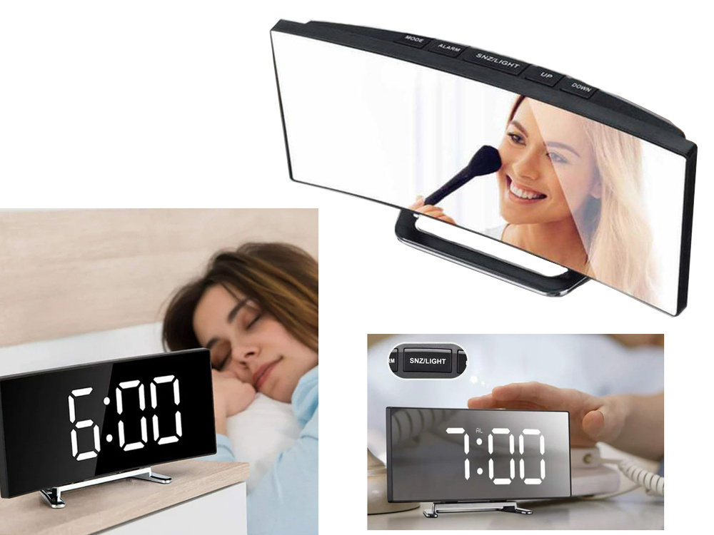 Digitaalinen herätyskello LED-lämpömittarilla ja peilinäytöllä - Image 6