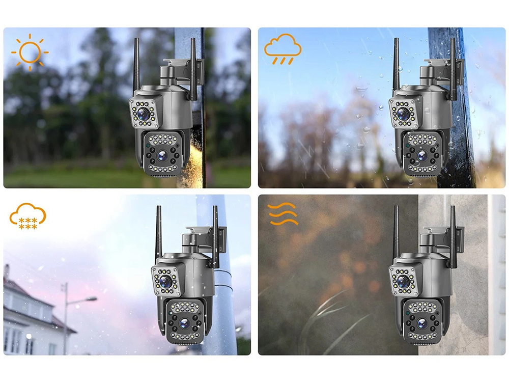 6MP WiFi ulkovalvonta-kamera PTZ – kaksilinssinen, IP66, yökuvaus ja liiketunnistus - Image 6