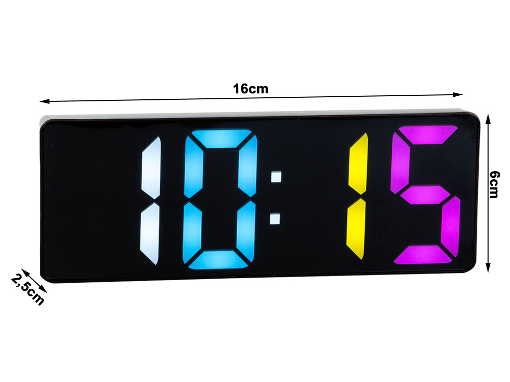 Digitaalinen LED-herätyskello lämpömittarilla ja päivämäärä-näytöllä - Image 7