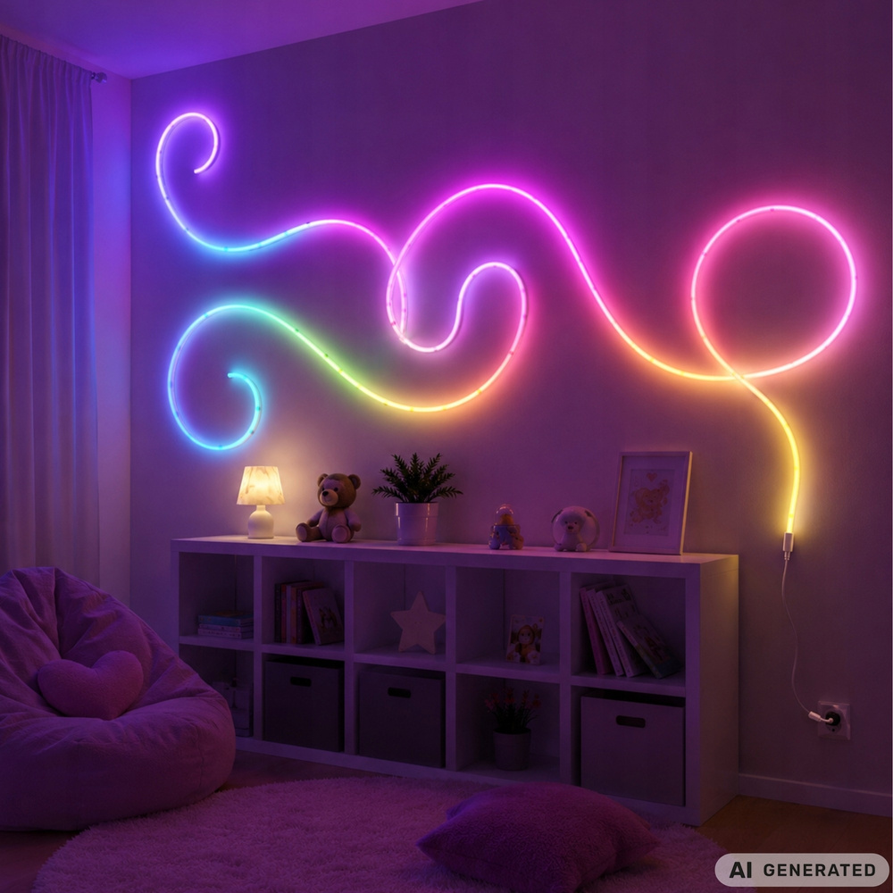 5 m RGB Neon LED -valonauha – Bluetooth, sovellus ja kaukosäädin, USB - Image 7