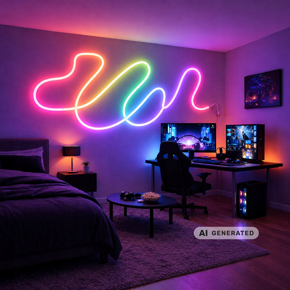 5 m RGB Neon LED -valonauha – Bluetooth, LotusLamp X -sovellus ja kaukosäädin - Image 7