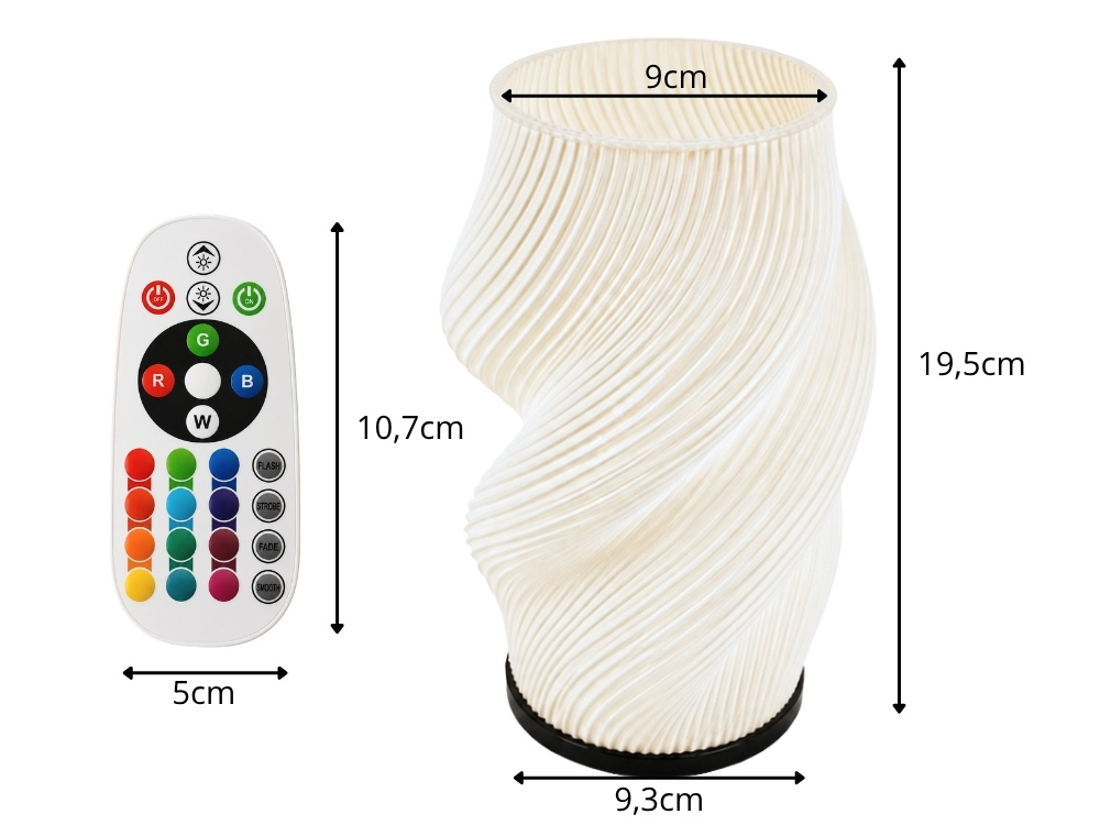 2-in-1 RGB LED -pöytävalaisin ja maljakko – kaukosäädin - Image 8