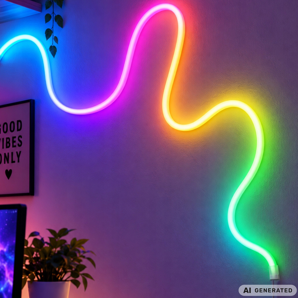 10 m RGB Neon LED -valonauha – Bluetooth, sovellus ja kaukosäädin, USB - Image 9