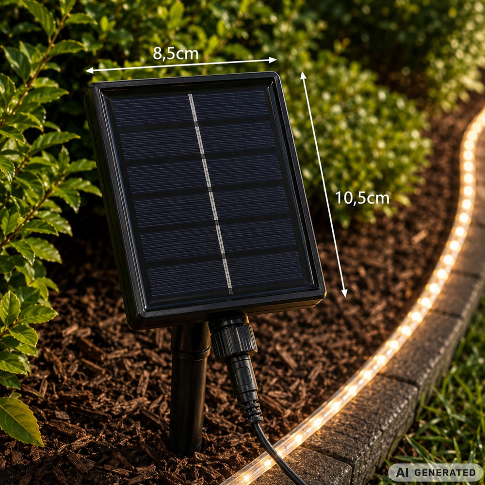 5 m aurinkokenno-käyttöinen RGB LED -valonauha IP65 – kaukosäädin ja ajastin - Image 9