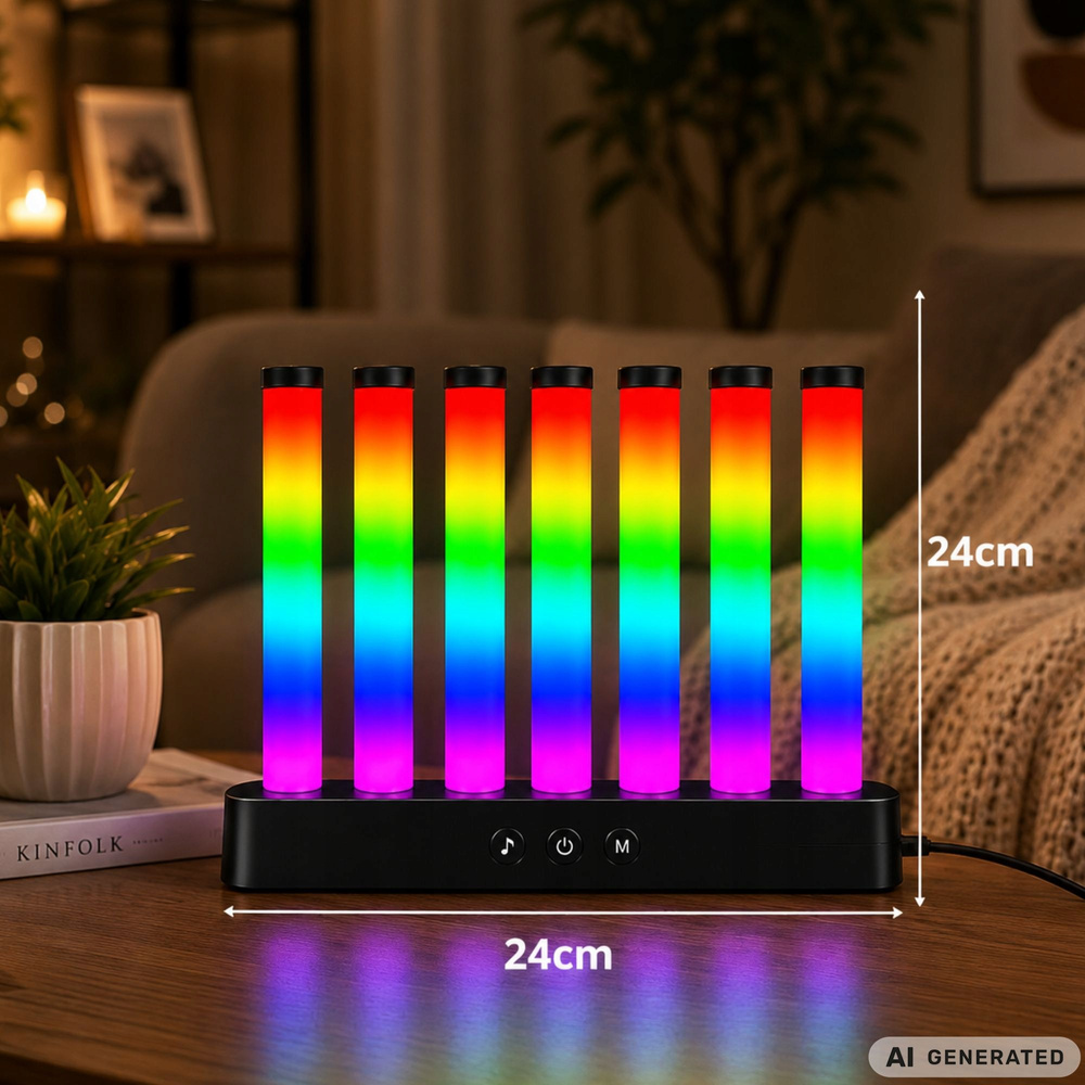 RGB LED -koristevalaisin 7 pylvästä – musiikkiin reagoiva, sovellus ja kaukosäädin - Image 9