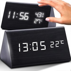 LED-digitaalinen herätyskello – lämpötila- ja kosteusnäyttö, 3 hälytystä
