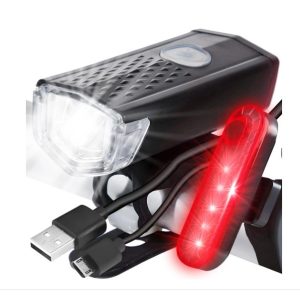 LED-polkupyörän valosetti – USB-ladattava etu- ja takavalo