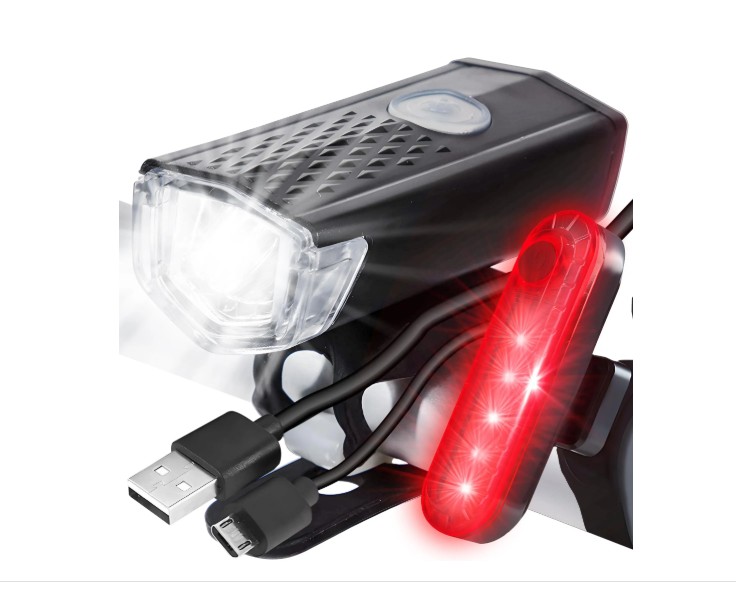 LED-polkupyörän valosetti – USB-ladattava etu- ja takavalo