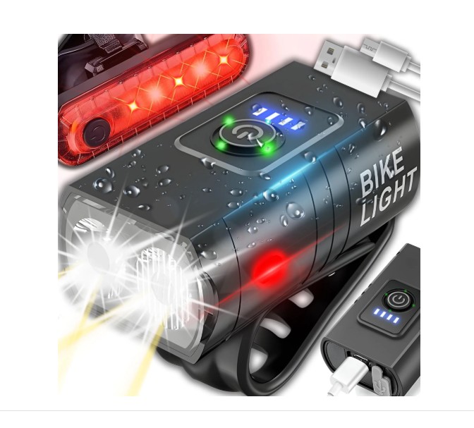 Polkupyörän valosarja 500 lm – USB-ladattava etu- ja takavalo