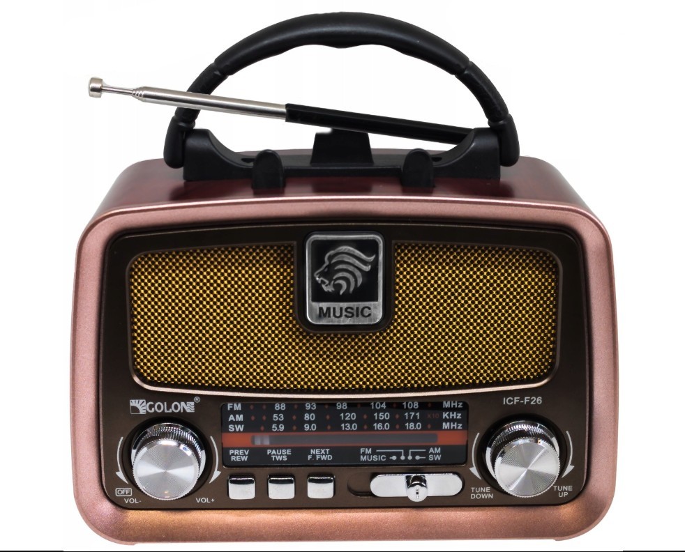 Kannettava retrokaiutinradio – AM/FM/SW, Bluetooth, USB ja SD-kortti