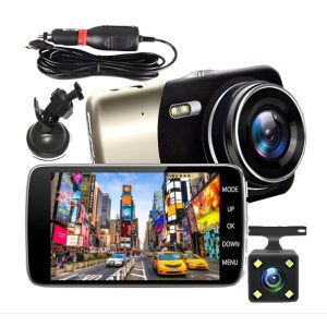 Autokamera etu- ja takakameralla – Full HD 1080p, 4” näyttö, yökuvaus