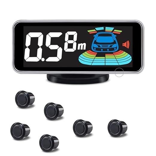 Peruutustutka 6 anturilla – 12 V, LCD-näyttö
