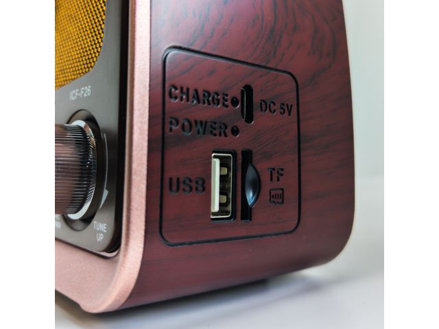 Kannettava retrokaiutinradio – AM/FM/SW, Bluetooth, USB ja SD-kortti - Image 3