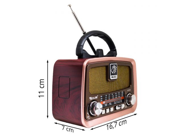 Kannettava retrokaiutinradio – AM/FM/SW, Bluetooth, USB ja SD-kortti - Image 4